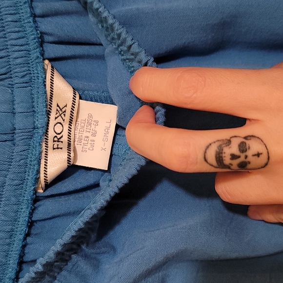 Froxx pants elastic waistband silky pants straight leg relaxed fit vintage - Picture 2 of 4